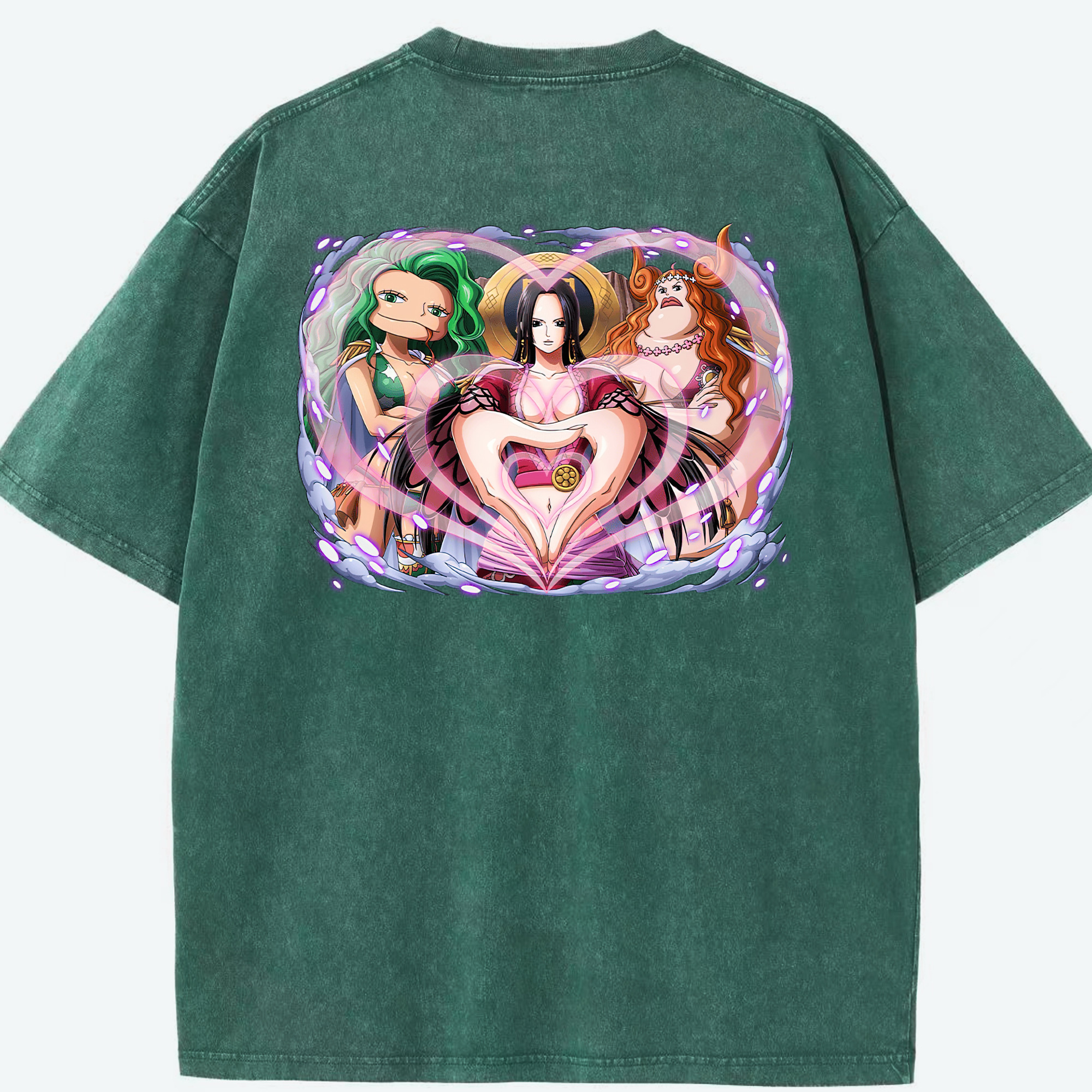 ワンピース ボア・ハンコック ONE PIECE Boa·Hancock 綿100% ヴィンテージ風 半袖Tシャツ（背面プリント）